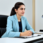 Modern Office Scene**

"A professional businesswoman in a modest business suit, sitting at a desk in a modern office in Istanbul, Turkey, fully clothed, appropriate attire, safe for work, perfect anatomy, natural proportions, professional photography, high quality, featuring Turkish decor elements."

**