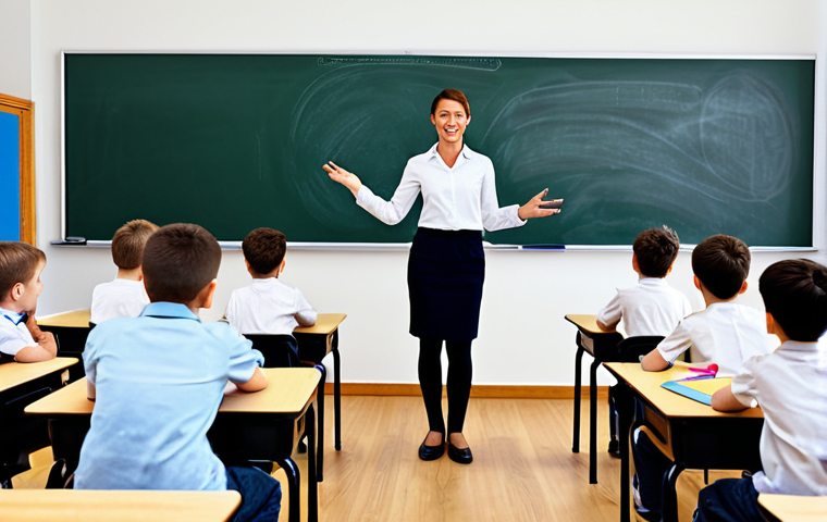 교육공학과 혁신 학교 모델 - Future Classroom**
A brightly lit, modern classroom with students fully clothed and engaged with ta...