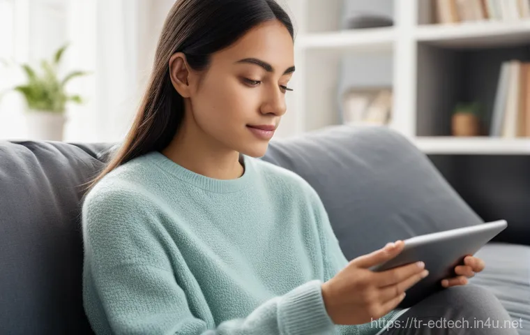 교육공학과 평생 교육 공학 - **Prompt:** A young woman in her late 20s, with a warm and engaged expression, sitting comfortably o...